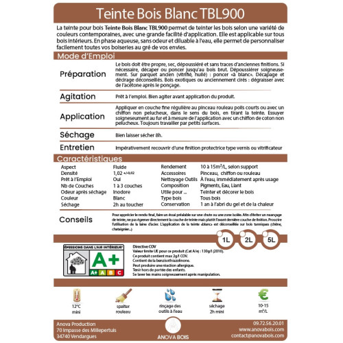 Teinte Bois Blanc parquet meuble