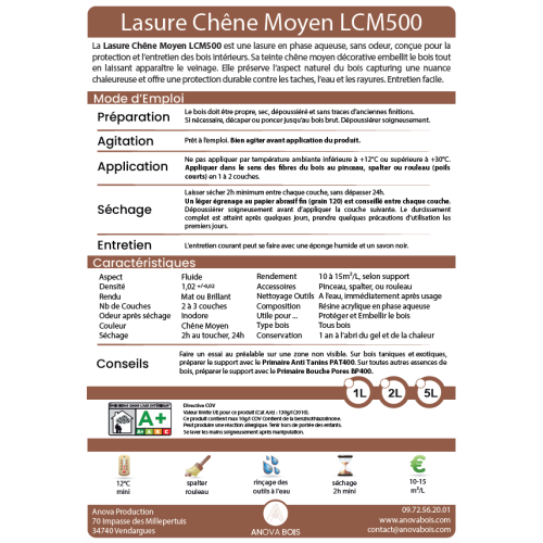 Medium Oak Wood Stain LCM500