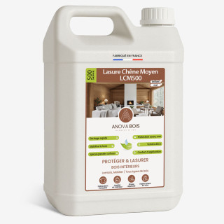Lasure Chêne Moyen Mat ou Brillant pour Bois Intérieur – LCM500