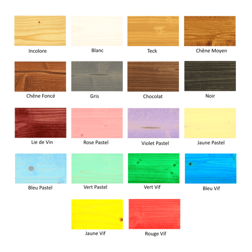Lasure teintée Intérieurs LT500 - 18 couleurs