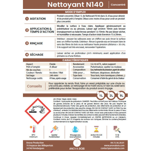 Nettoyant Concentré pour Bois Intérieur & Extérieur