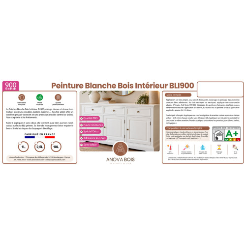 Peinture Blanche Bois Intérieur BLI900 : Peinture Boiseries et meubles